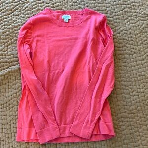 J. Crew Pink Crew Neck Sweater Lightweight Knit